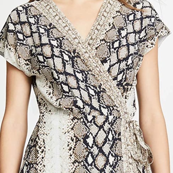 NWT Joie Snake Bethwyn C Print Wrap Midi Dress - Picture 4 of 9